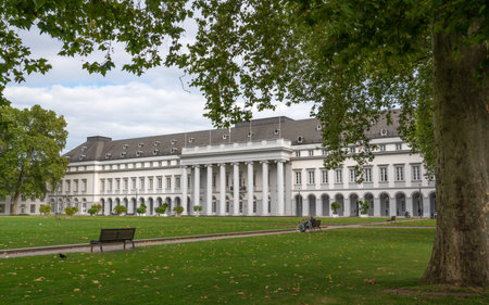 KOBLENZ, GERMANY - SEPTEMBER 30, 2021: Panoramic image of historic buildings in downtown of Koblenz on September 30, 2021 in Rhineland-Palatinate, Germanyのeditorial素材