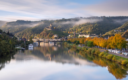 COCHEM, GERMANY - OCTOBER 8, 2022: Panoramic image of Cochem on October 8, 2022 in Germany