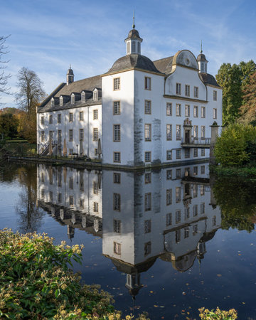 ESSEN, GERMANY - OCTOBER 27, 2022: Historic Borbeck castle, landmark of Ruhr metropolis Essen on October 27, 2022 in North Rhine Westphalia, Germanyのeditorial素材
