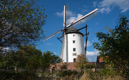 KAARST-BUETTGEN, GERMANY - SEPTEMBER 29, 2022: Panoramic image of Brauns mill of Kaarst-Buettgen on September 29, 2022 in North Rhine Westphalia, Germanyのeditorial素材