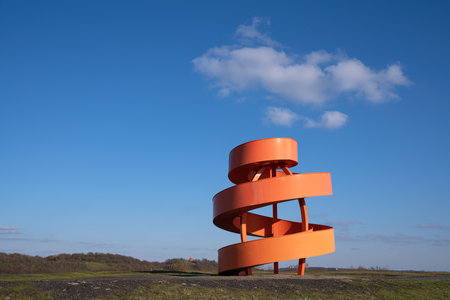 HAMM, GERMANY - FEBRUARY 28, 2023: Landmark on a tip close to Hamm against sky on February 28, 2023 in North Rhine Westphalia, Germanyのeditorial素材