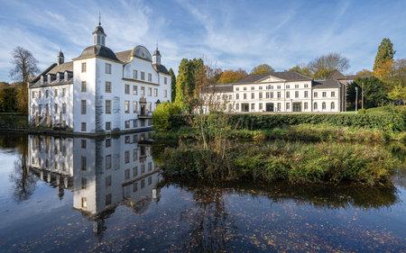 ESSEN, GERMANY - OCTOBER 27, 2022: Historic Borbeck castle, landmark of Ruhr metropolis Essen on October 27, 2022 in North Rhine Westphalia, Germanyのeditorial素材
