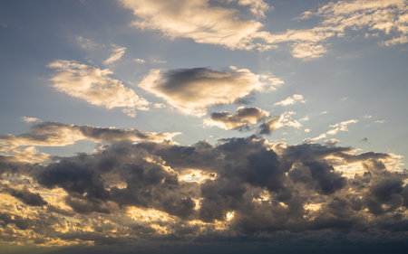 Evening sky with dramaticの写真素材