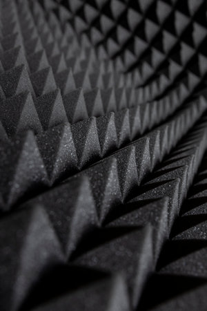 Detail of foam panels for audio soundproofing. Acoustic insulation for studio.の写真素材