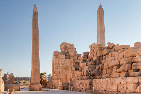 The Karnak Temple Complex in Luxor, commonly known as Karnak, comprises a vast mix of decayed temples, chapels, pylons, and other buildings in Luxor, Egyptの写真素材