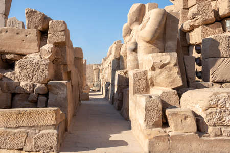 The Karnak Temple Complex in Luxor, commonly known as Karnak, comprises a vast mix of decayed temples, chapels, pylons, and other buildings in Luxor, Egyptの写真素材