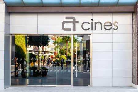 Huelva, Spain - July 27, 2020: Artesiete brand cinema in Holea Shopping center.のeditorial素材