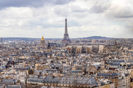 Aerial view of Paris cityscapeの写真素材
