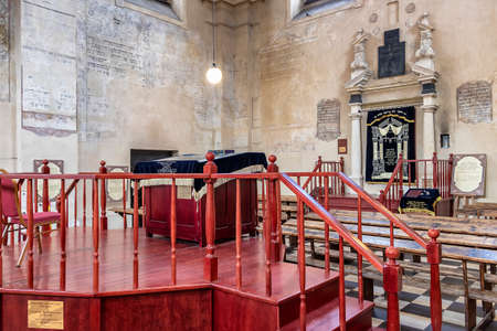Krakow, Poland June 5, 2018: Inside the Izaak Synagogue or Isaac Synagogue, formally known as the...