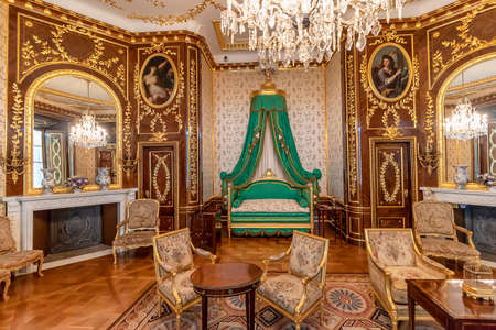 Warsaw, Poland May 31, 2018: The Bedroom inside the Royal Warsaw Castleのeditorial素材