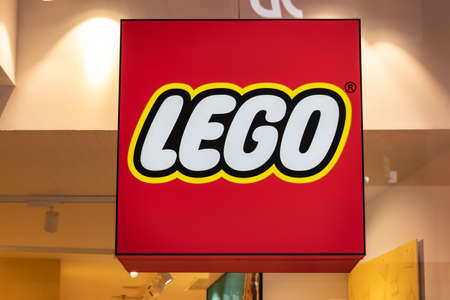 Seville, Spain - September 18, 2020: The entrance of LEGO Store inside of Lagoh Sevilla shopping...