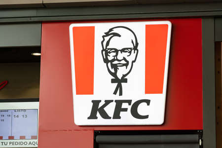 Seville, Spain - September 18, 2020: KFC fast food restaurant in Lagoh Sevilla shopping...
