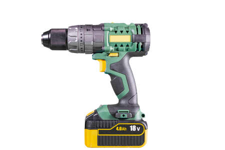 Battery screwdriver and drill hammer isolated over white background
