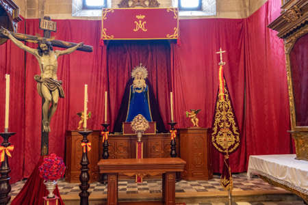 El Puerto de Santa Maria, Cadiz, Spain - June 15, 2021: Chapel of the Christ of Mercy inside of...