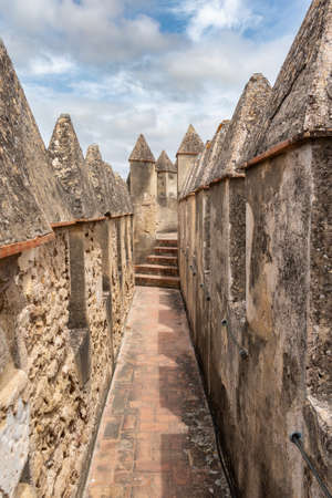 Corridor in The San Marcos castle (Castillo de San Marcos) is a fortress that was built on the foundations of a mosque built around 1264. It was ordered by King Alfonso X El Sabioのeditorial素材