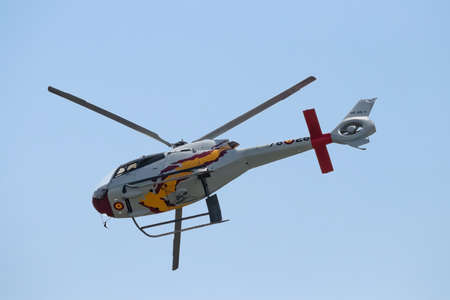 Seville, Spain - July 7, 2020: Airbus Helicopter EC-120 ColibrÃ­ (HE-25), from wing 78 Spanish Air...