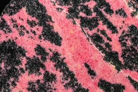 Rhodonite is a manganese inosilicate and member of the pyroxenoid group of minerals, crystallizing in the triclinic systemの写真素材