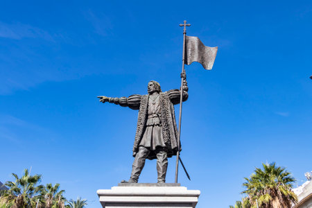 The monument of Christopher Columbus in Huelva, Andalusia, Spainのeditorial素材