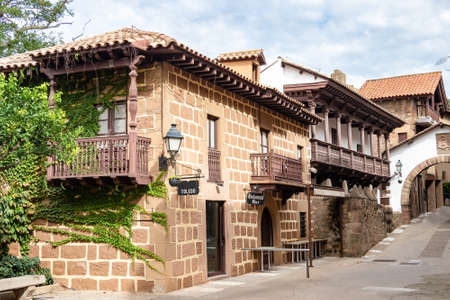 Calle de los Caballeros, in Poble Espanyol - Spanish Village in Barcelona, Catalonia, Spain.