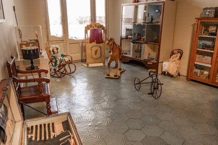 Barcelona, Spain - September 19, 2021: Kids play room inside the Casa Mila (La Pedrera) building from the early 20th century, designed by Antoni GaudÃ­, in Barcelona Catalonia, Spainのeditorial素材