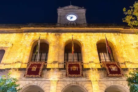 Christmas decoration in City Hall of Seville, Andalusia, Spainの写真素材