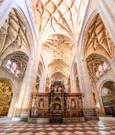 Segovia, Spain - October 9, 2017: inside of Segovia Cathedral, Spainのeditorial素材