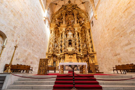 Salamanca - September 10, 2017: The main Altar and altarpiece of the Saint Esteban convent in Salamanca, Castile and Leon, Spainのeditorial素材