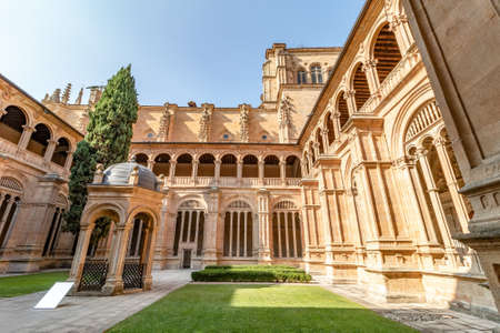 Salamanca - September 10, 2017: The Cloister of the Saint Esteban convent in Salamanca, Castile and Leon, Spainのeditorial素材