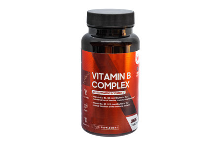 Bottle of pills of Vitamin B Complex with vitamin Cのeditorial素材