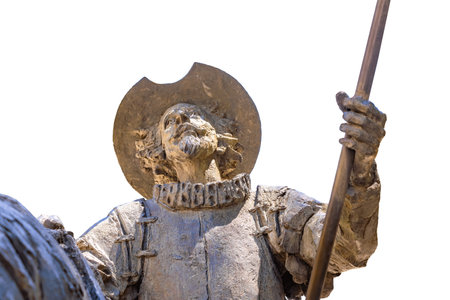 Detail of the head of the statue of Don Quixoteの写真素材
