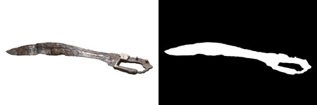 Bronze age swords isolated on white with clipping maskの写真素材