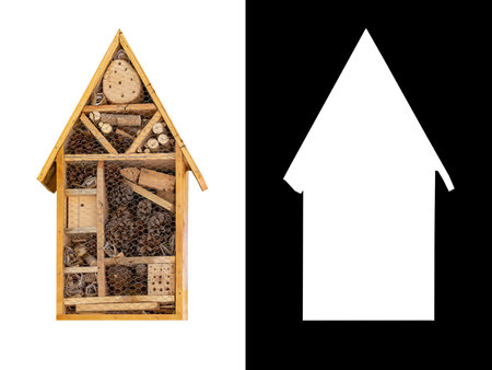 Insect hotel. This insect hotel is a tool for integrated pest control. With it, shelter is given to species, necessary for agriculture and ecosystems such as beesの写真素材