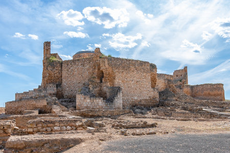 Archaeological Park of Calatrava la Vieja, it is Arab in origin. The building incorporates a major water defense system, in combination with various walls and barriers.のeditorial素材