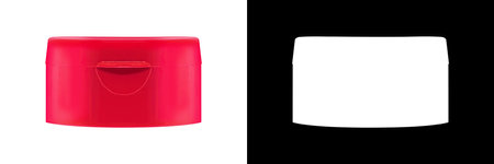 Red Lid locked isolated on white background with clipping mask for mockupの写真素材