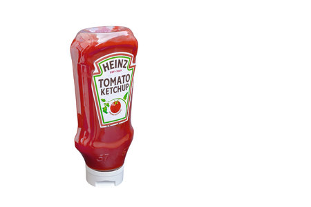 Huelva, Spain - September 25, 2022: Heinz Tomato Ketchup is a brand of ketchup manufactured by the HJ Heinz Company, a division of the Kraft Heinz Company.のeditorial素材