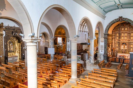 Faro, Portugal - September 8, 2021: Inside of Cathedral of Faro (SÃ© de Faro) is a Roman Catholic cathedral. The cathedral was consecrated in the name of the Blessed Virgin Maryのeditorial素材