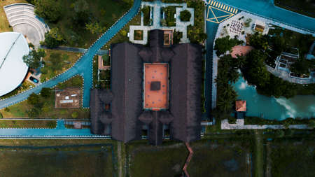 View from the top of an old Malay style open air event all