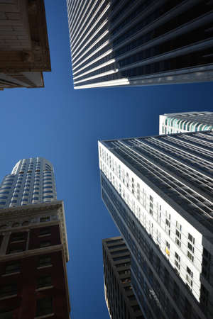 Skyscraper architecture in San Francisco from May 1, 2017, California USAのeditorial素材