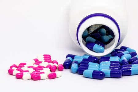 drugs capsules in white background in Brazil