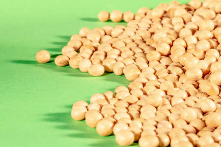 soybeans grains seed on green background in Brazil