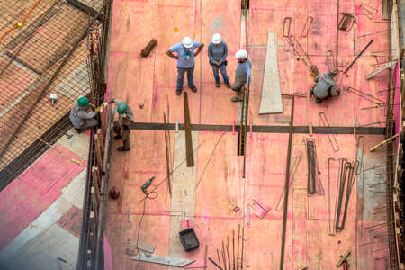 Sao Paulo, Brazil, December 04, 2015. workers on the construction of a commercial building in downtown Sao Pauloのeditorial素材
