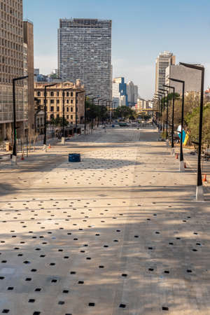 Sao Paulo, Brazil, September 06, 2020: View of Anhangabau valley under renovation. Famous spot on Sao Paulo downtownのeditorial素材