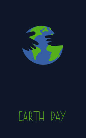 Earth day lettering. hands . Concept hands Protect and embrace globeのイラスト素材