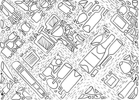 linear drawing of wine backgroundの写真素材