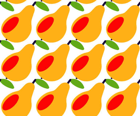 seamless background Pear icon on white background. Summer Fresh fruit
