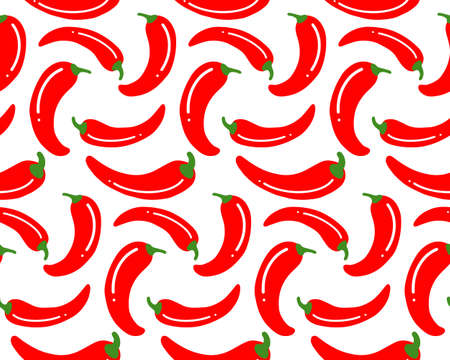 seamless simple chili pepper pattern simple ornament. Vector illustrationのイラスト素材