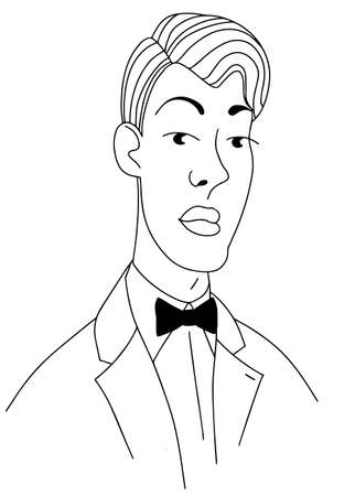 Retro portrait of a handsome Gatsby man.のイラスト素材