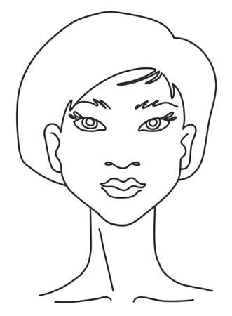 Portrait of asian young woman modelのイラスト素材