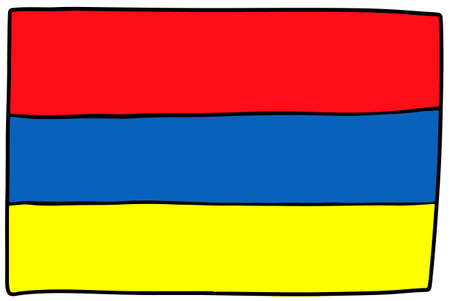 Armenia flag Doodle Hand drawing sketch simple vector illustrationのイラスト素材