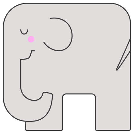 Elephant square is a simple geometric shapeのイラスト素材